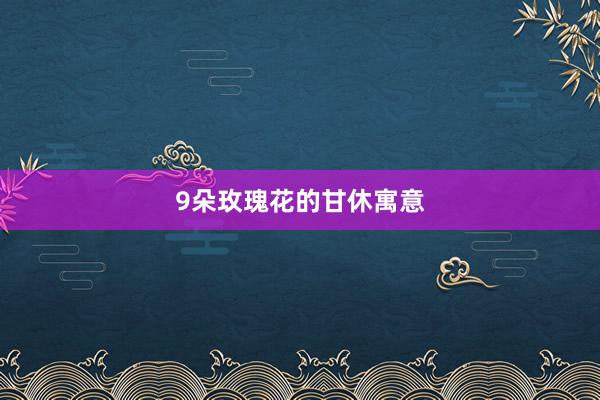 9朵玫瑰花的甘休寓意